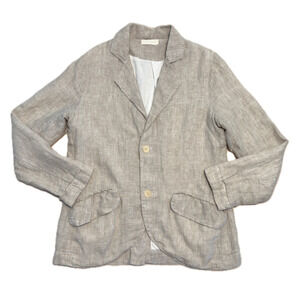 CP Shades Lined Linen Blazer Womens S/M Beige Lightweight Pockets Casual Jacket